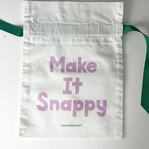 Sephora Make It Snappy Drawstring Cloth MakeUp Delicates Bag New